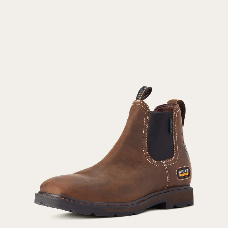 Boots leather material-Ariat Men's Groundbreaker H2O Chelsea Boot