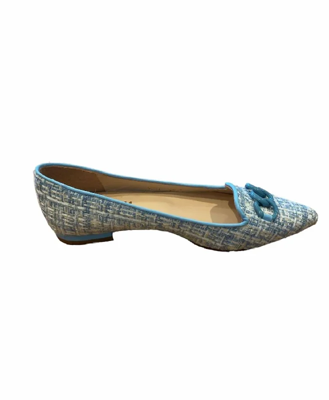 Loafers for stylish fit-Lilah Loafers In Blue Tweed