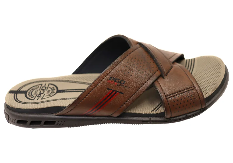 Pegada Jake Mens Comfortable Slides Sandals Made In Brazil