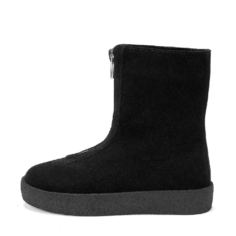 Boots with heels-Leah Suede High Black