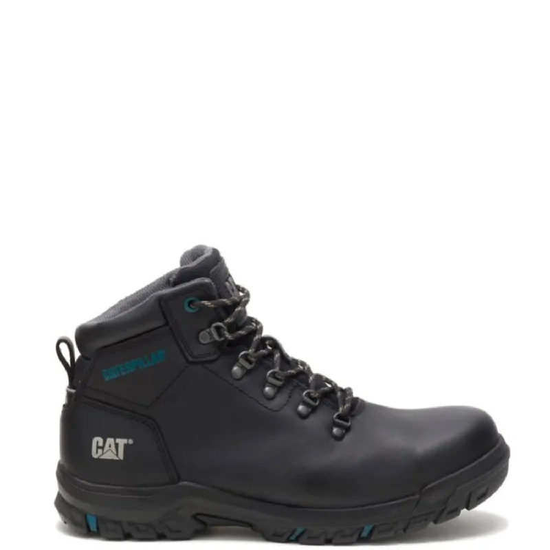 Boots with high soles-CAT Women's Mae Waterproof Steel Toe Work Boot_Black