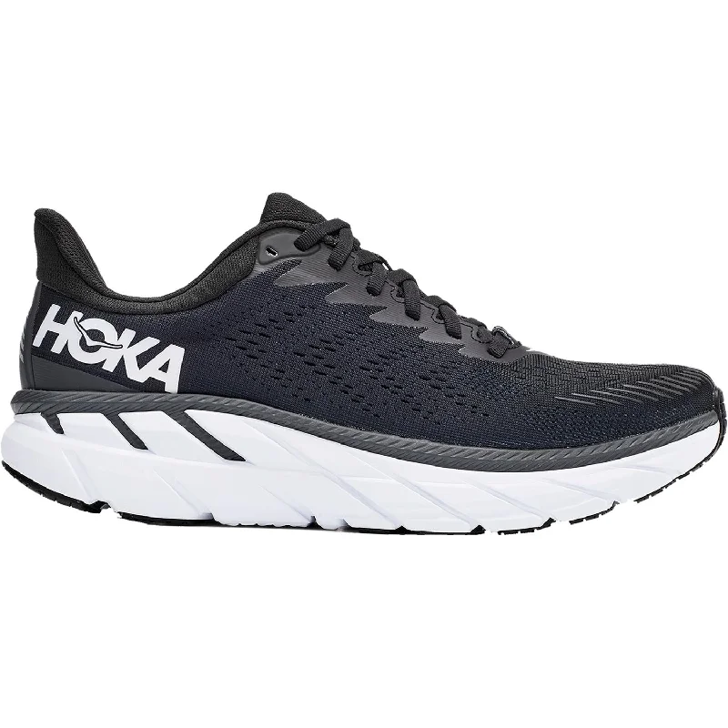 Athletic Shoes with Great StabilityMen's Hoka One One Clifton 7 Black/White Mesh