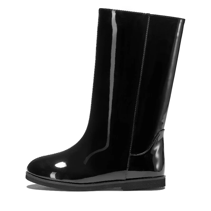 Boots with grip-Ann PU Black