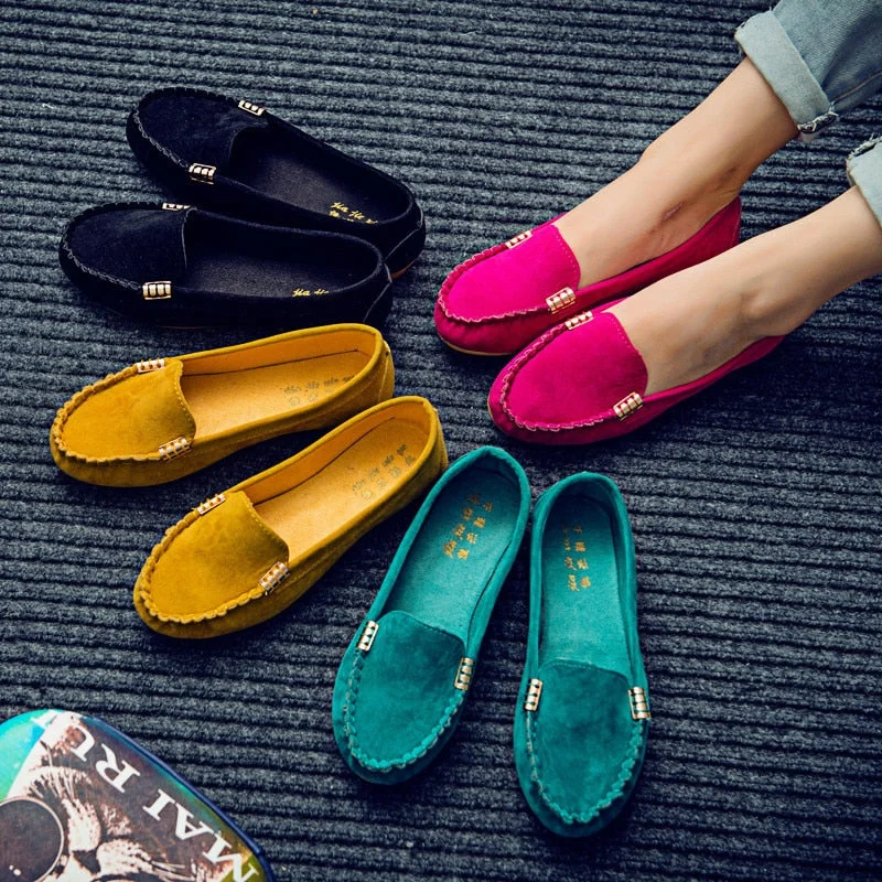 Flats for earth-friendly renters-Plus Size 35-43 Women Flats shoes 2019 Loafers Candy Color Slip on Flat Shoes Ballet Flats Comfortable Ladies shoe zapatos mujer