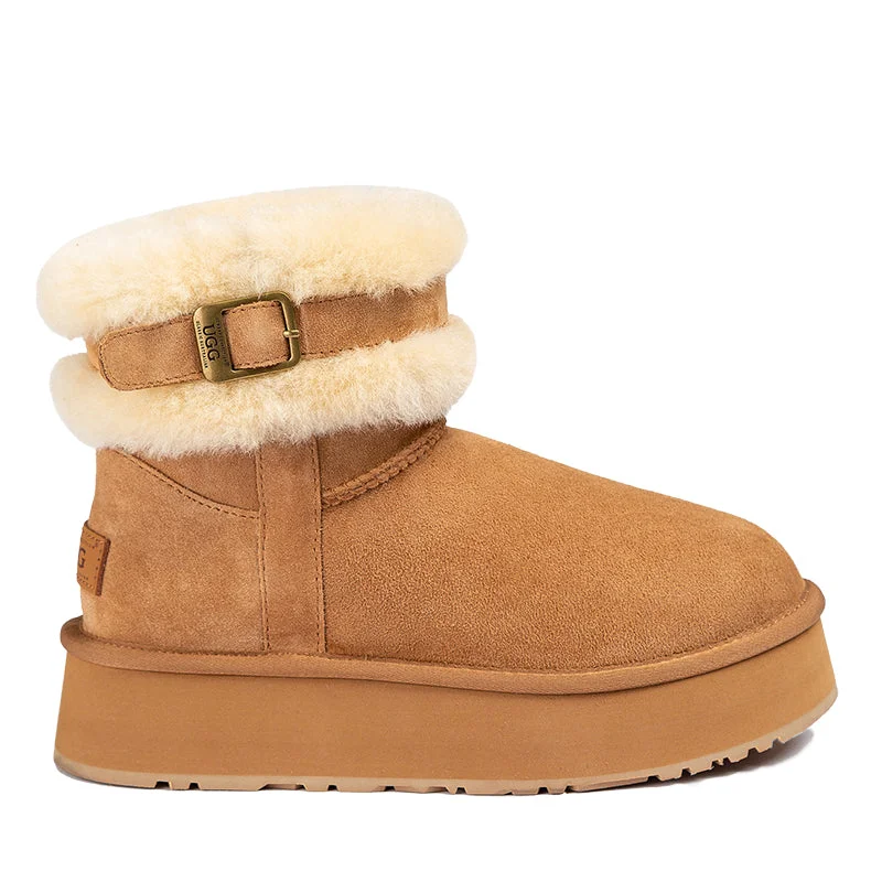 Boots with extra support-UGG Short Belt Platform Boots