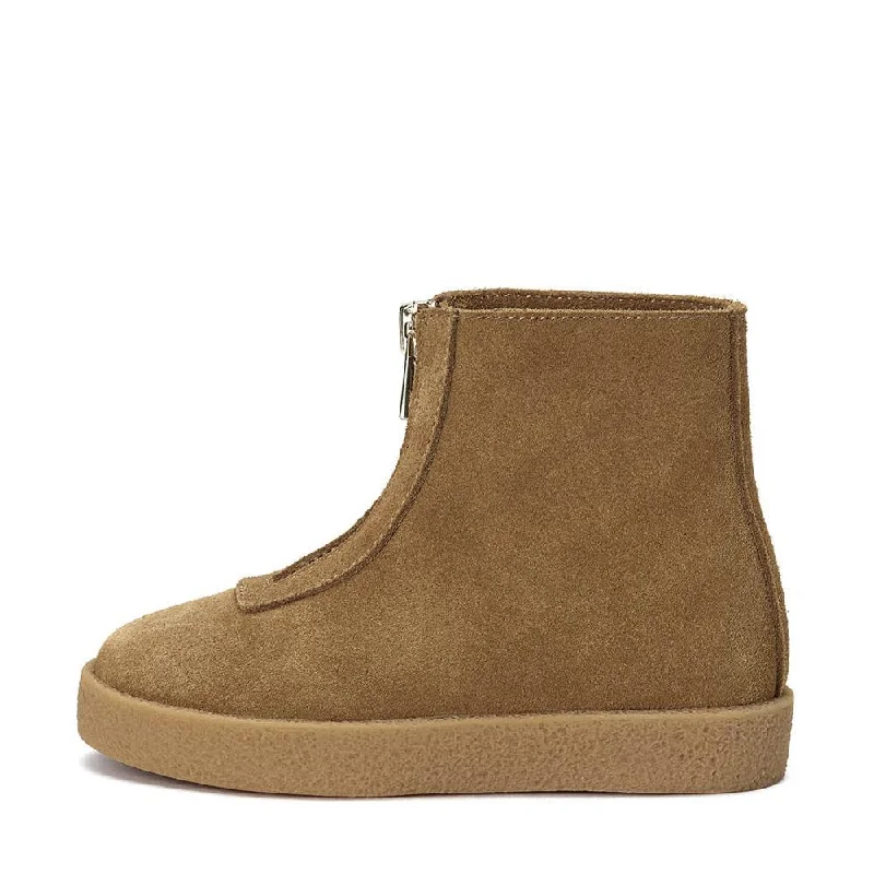 Boots with tiny tread-Leah Suede Camel