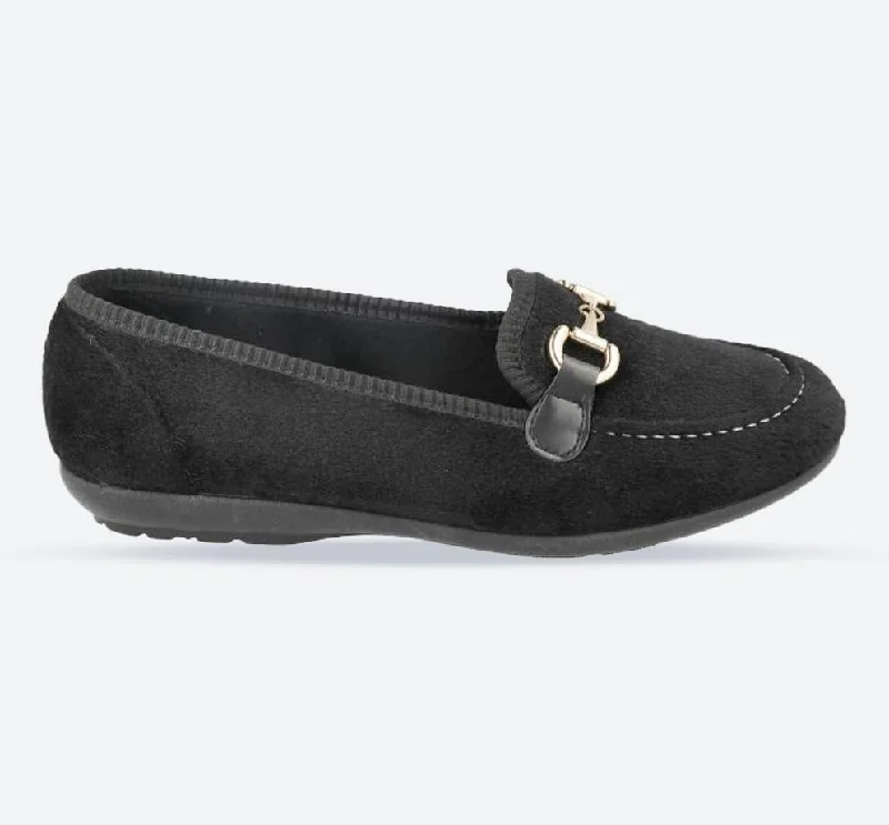 Slippers with leather fit-Womens Wide Fit DB Martha Slippers