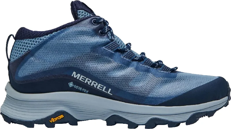 Boots with roof tread-Merrell Moab Speed Mid GORE-TEX Womens Walking Boots - Navy