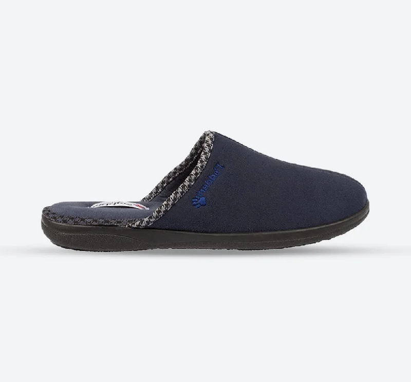 Slippers with premium fit-Mens Wide Fit Padders Luke Mule Slippers