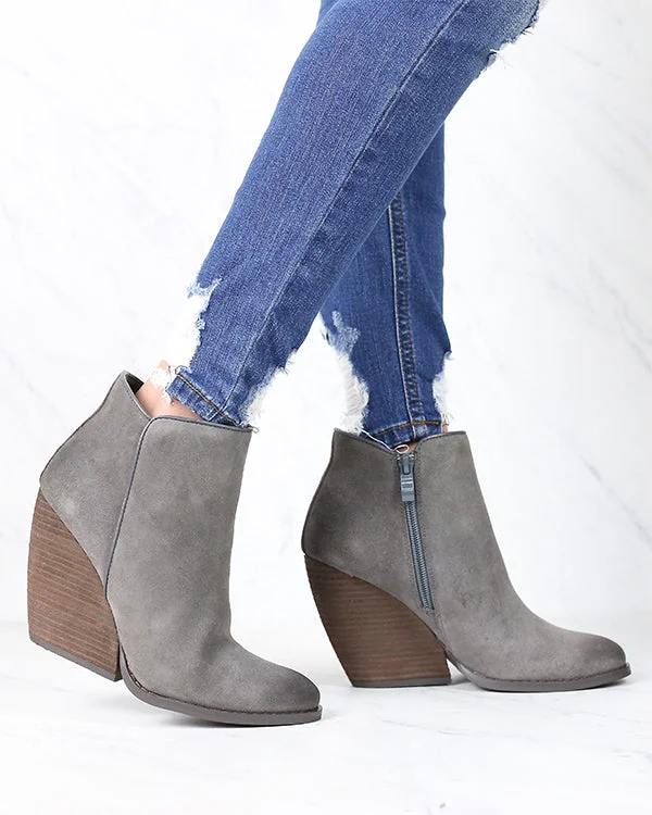 Boots affordable brands-Very Volatile - Whitby Demi Wedge Suede Ankle Bootie in More Colors