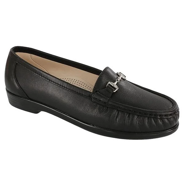 Loafers for holiday party-SAS Metro Loafer Black Leather (Women's)