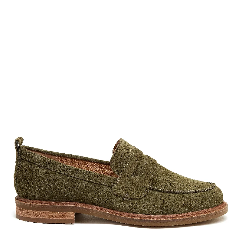 Loafers for rainy days-Lens Olive Suede Loafers