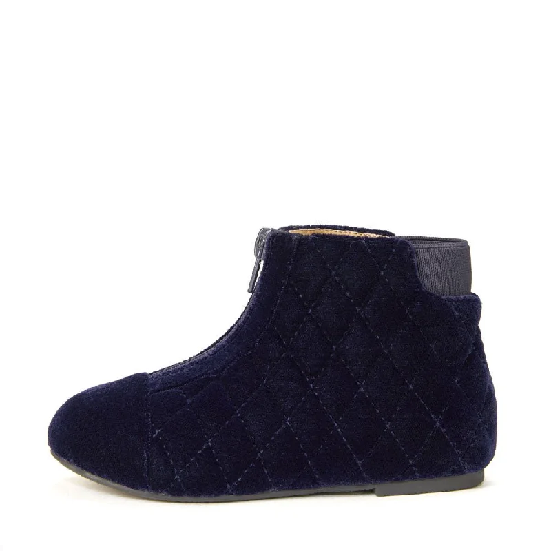 Boots with platform-Nicole Velvet Navy