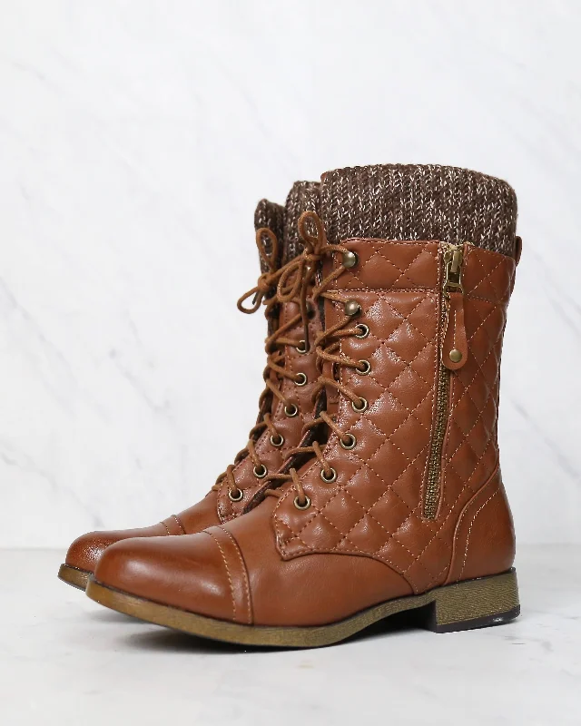 Boots for swift wear-Alpine Quilted Combat Sweater Boots