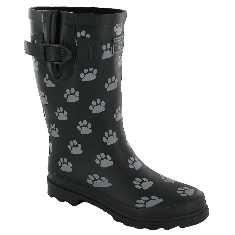 Boots with outdoor soles-TOSH Dog Paw Short Wellington Boots