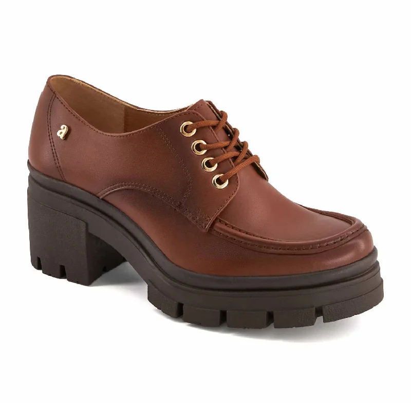 Women's Heeled Oxfords In Brown