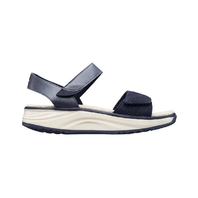 Joya Flores Ladies Dark Blue Leather Arch Support Touch Fastening Sandals