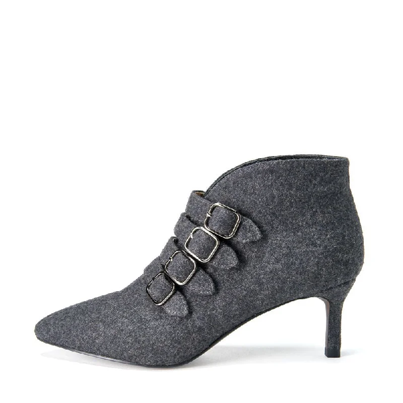 Boots with trendy soles-Rhea Wool Grey