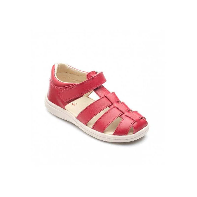 Chipmunk Noah Boys Red Leather Touch Fastening Sandals