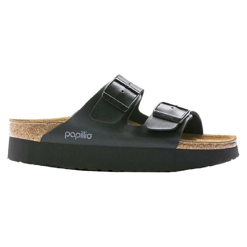 Women's Birkenstock Papillio Arizona Platform Black Birko-Flor