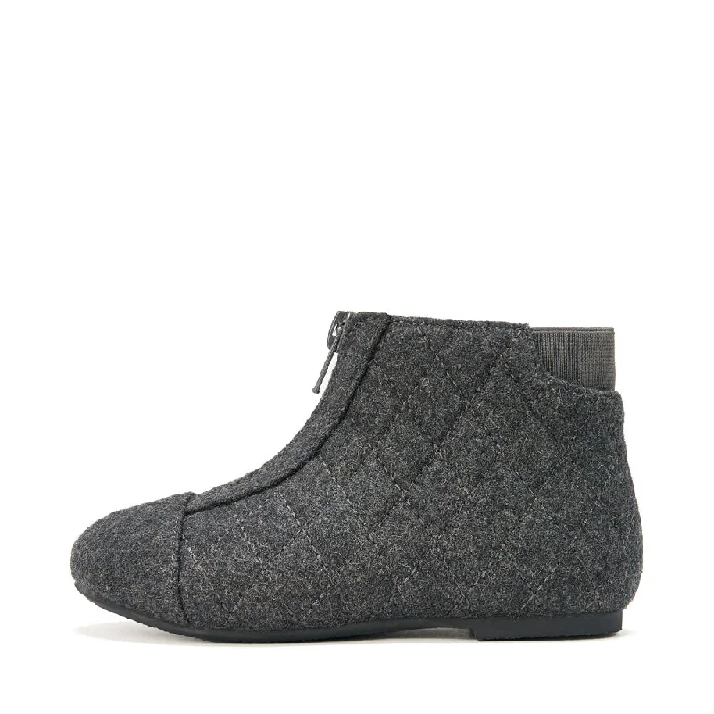 Boots with late soles-Nicole Wool Dark Grey