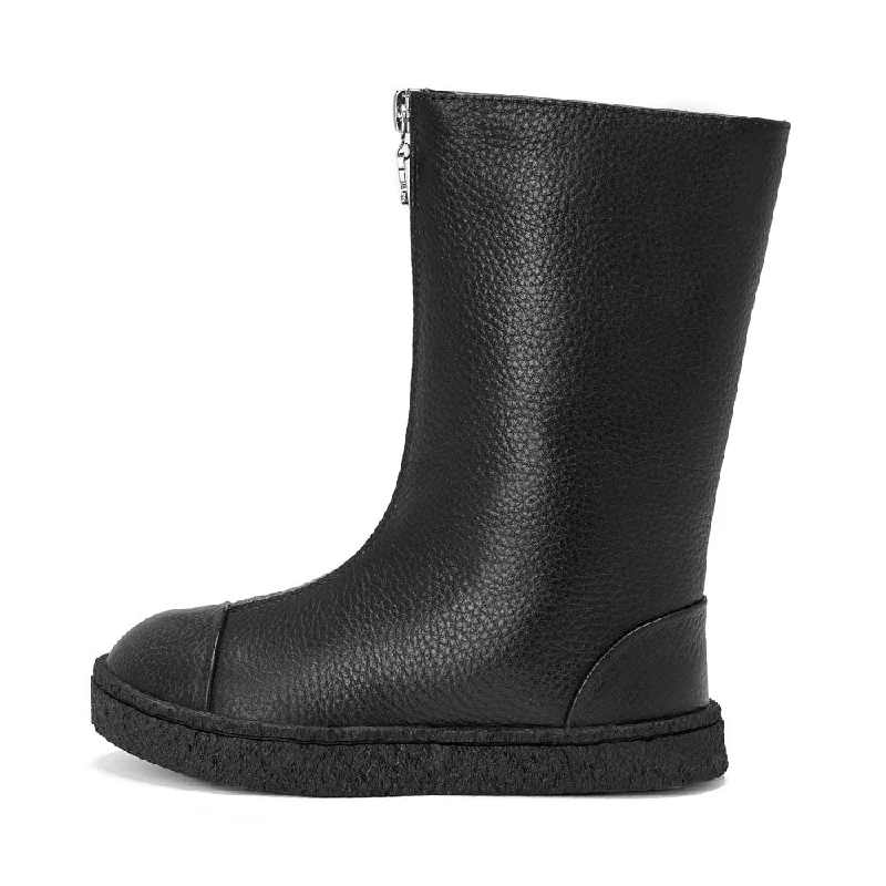 Boots with laces-Lily High Black