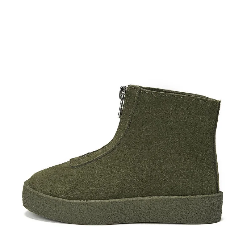 Boots near mountains-Leah Suede Khaki