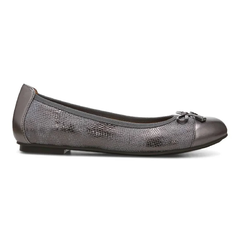 Flats with skylights-Women's Minna Ballet Flats In Pewter Metallic