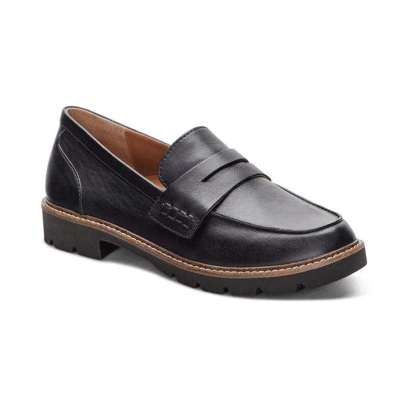 Loafers for understated style-Aetrex Collette Loafer LL100 Black