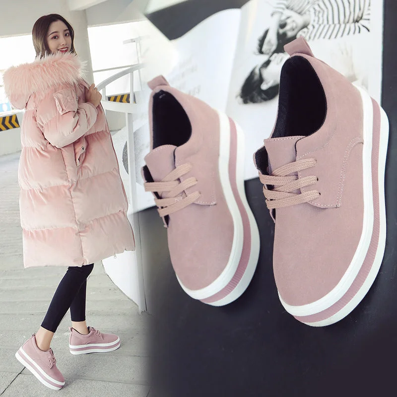 Flats near green parks-women flats sneakers shoes spring moccasin Fashion creepers shoes lady loafers Ladies Slip On 5CM platform Shoes 2019