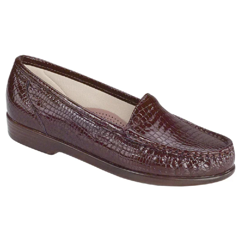 Loafers with retro vibe-SAS Simplify Brown Croco Loafer (Women's)