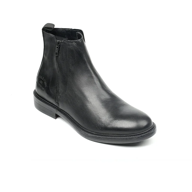 Boots with high soles-M-LF-0200343-Zip-up Leather Boots