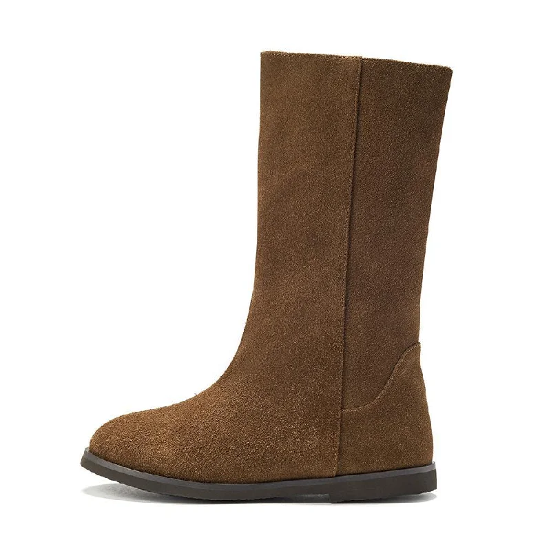 Boots with side zip-Filippa Brown