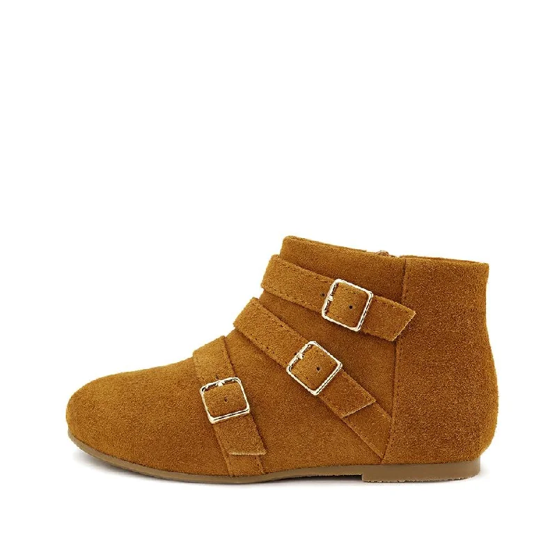 Boots with slip-on style-Phoebe Camel