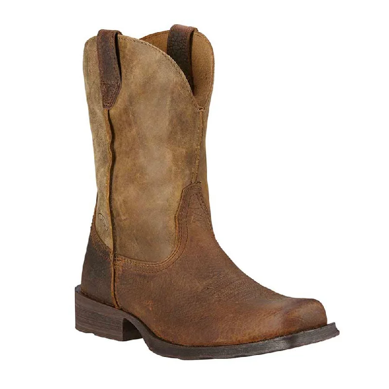 Boots for short trips-Ariat Men's Rambler Square Toe Western Boot- Earth / Brown Bomber