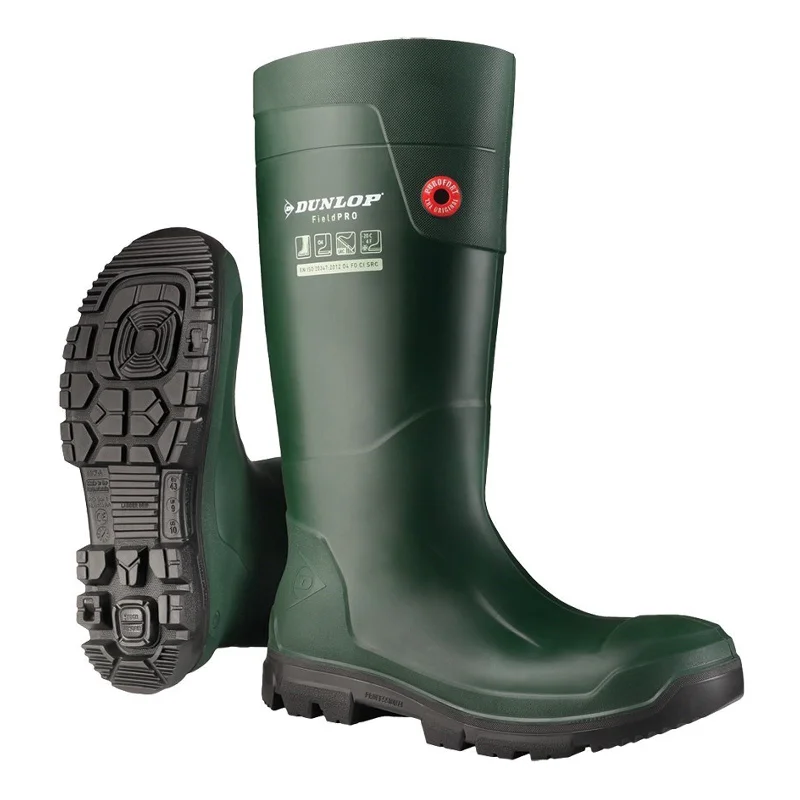 Boots with small heels-Dunlop FieldPro Wellington Boots