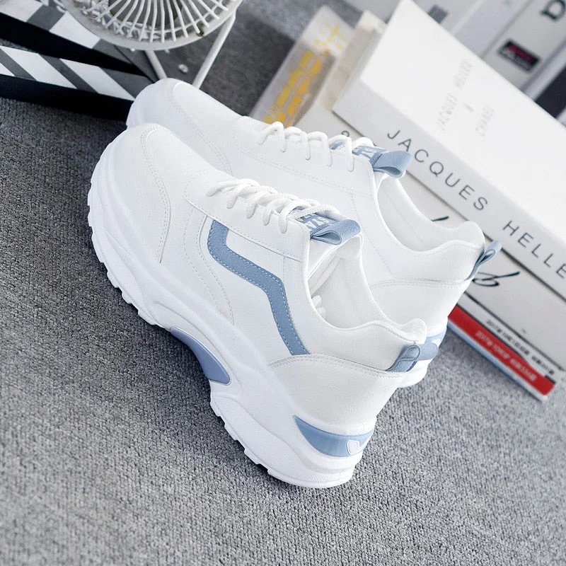 Flats near train lines-Women Sneakers 2019 Fashion Casual Shoes Woman Comfortable Breathable White Flats Female Platform Sneakers Chaussure Femme