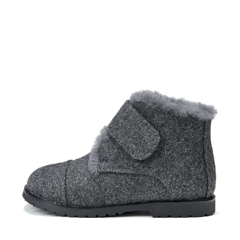 Boots with past style-Zoey Wool Dark Grey