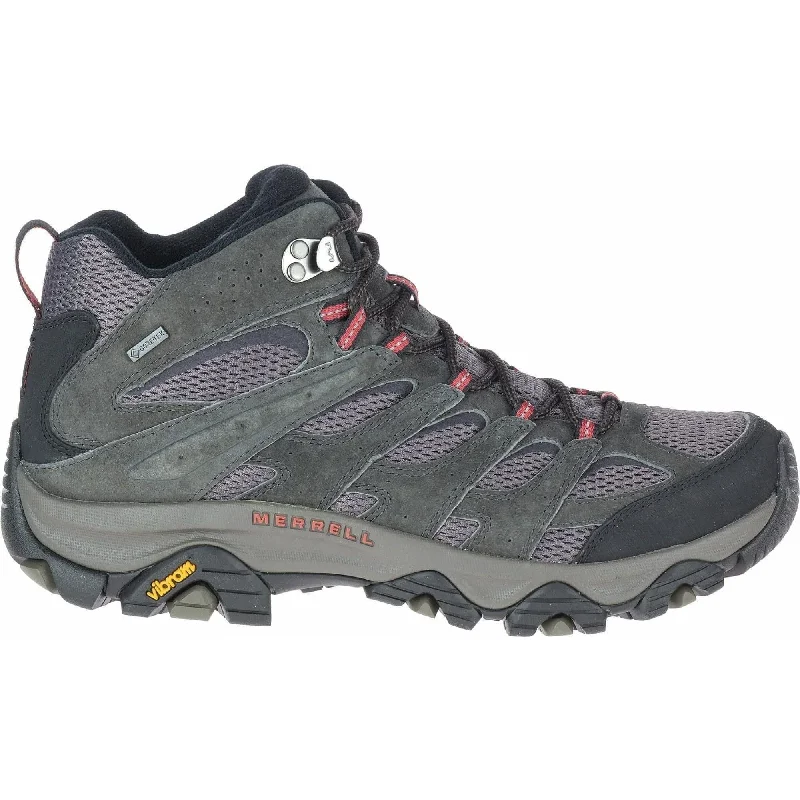 Boots with glass soles-Merrell Moab 3 Mid GORE-TEX Mens Walking Boots - Grey