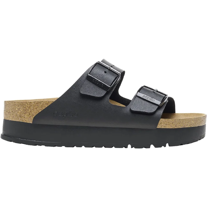 Women's Birkenstock Papillio Arizona Platform Vegan Black Birko-Flor