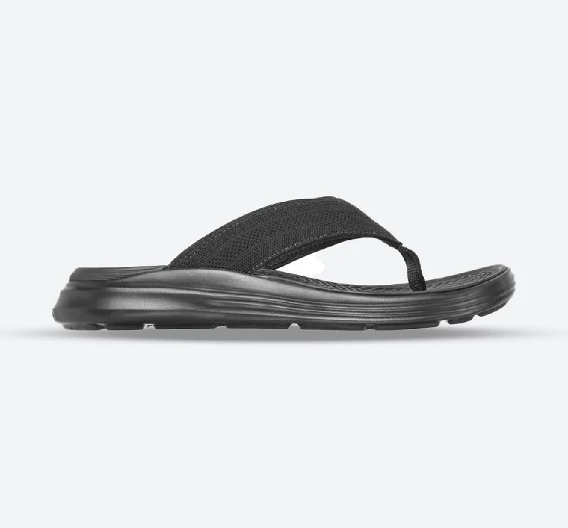 Slippers with bold fit-Men's Wide Fit Skechers 204383 Relaxed Fit Sargo Point Vista Flip Flop