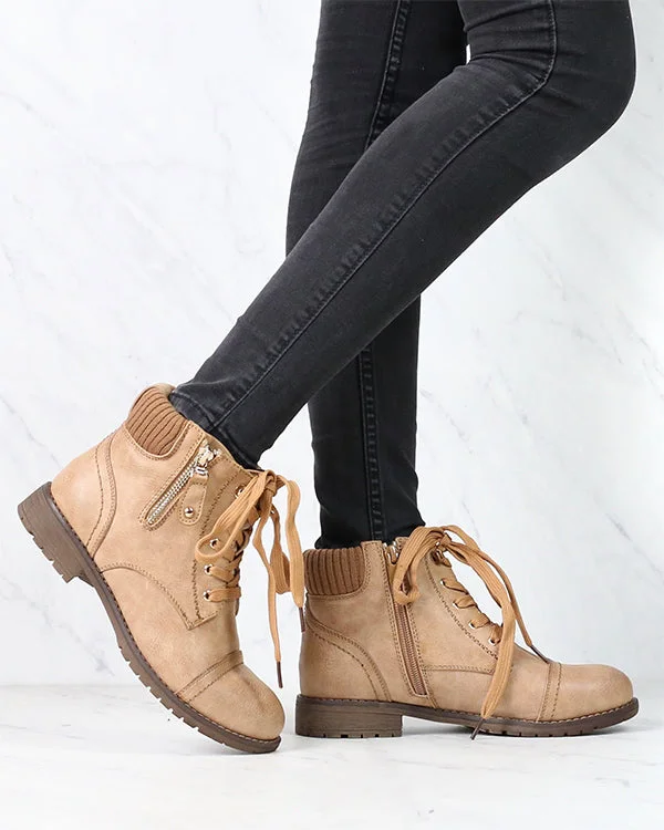 Boots for winter-Low Cut Cutie Sweater Boots in Brown