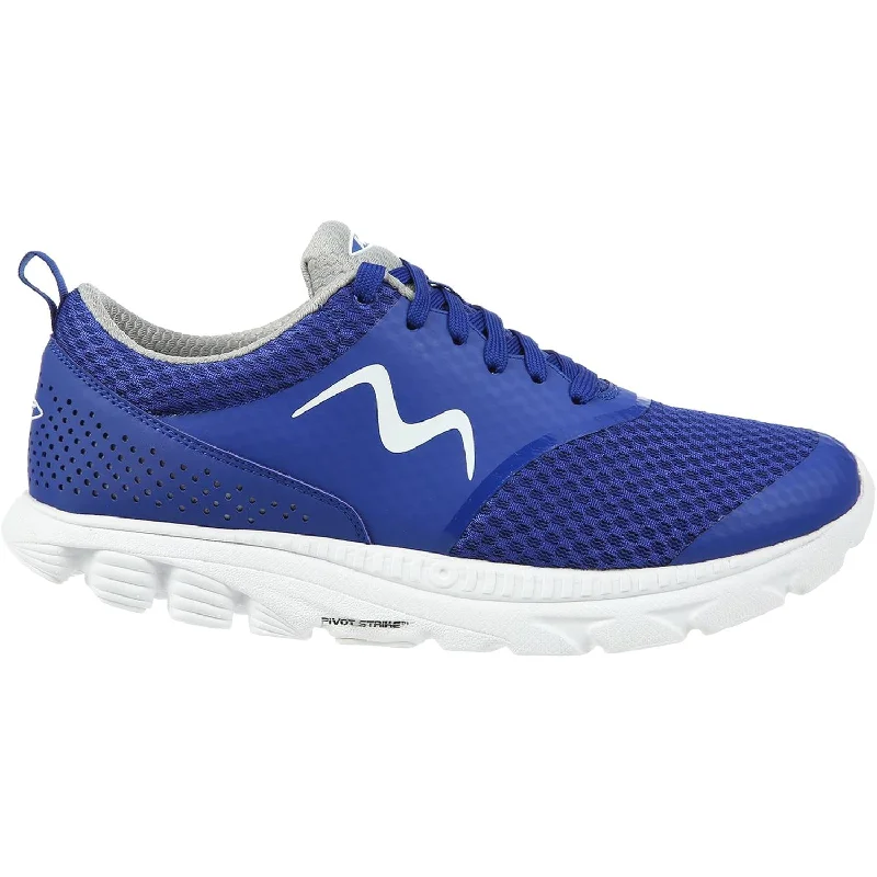 Athletic Shoes for Track FunMen's MBT Speed 17 Lace Up Running Shoe Blue Mesh