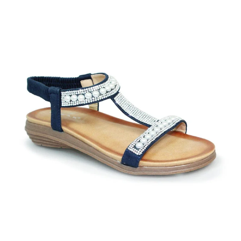 Lunar JLH 078 Tancy Blue Glitz Ladies Fashion Sandals