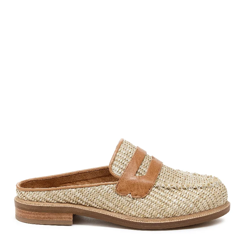 Loafers for high arches-Lock Natural Raffia Loafer Mules