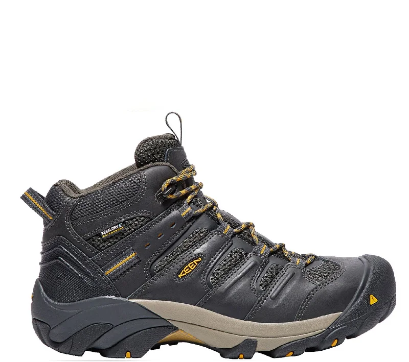 Boots with modern grip-KEEN Utility Men's Lansing Mid Waterproof Steel Toe Work Boot