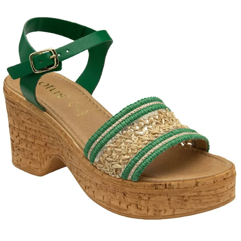 Lotus Chelsia Ladies Italian Green Buckle Sandals