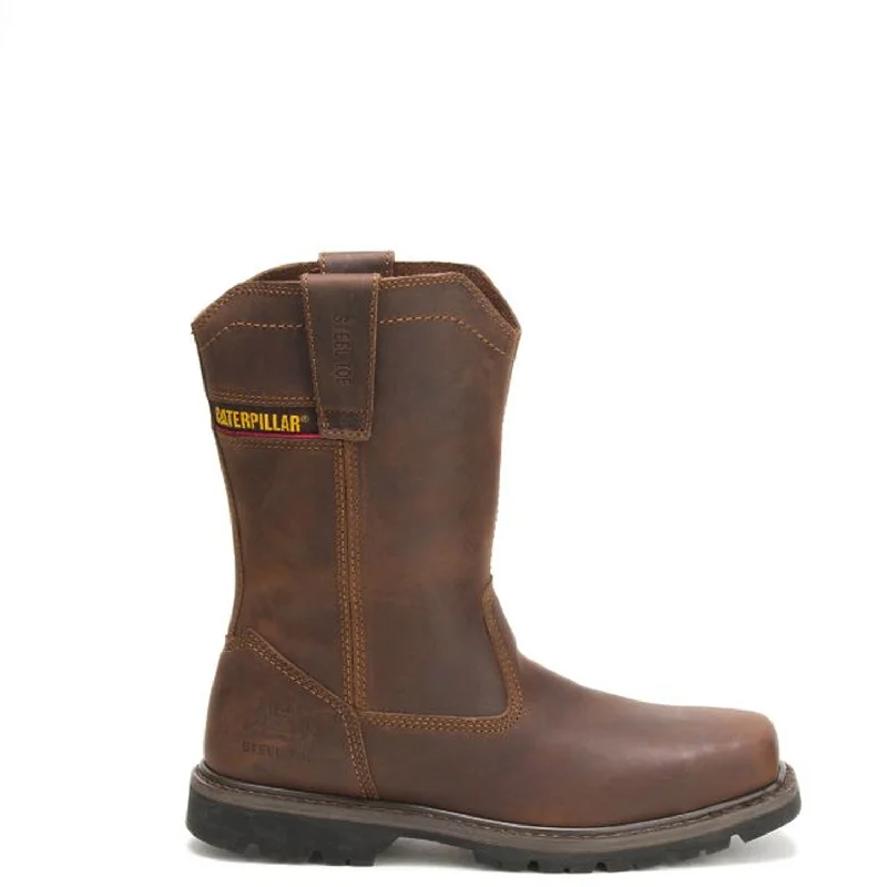 Boots with locked soles-CAT Men's Wellston Steel Toe Wellington Boot