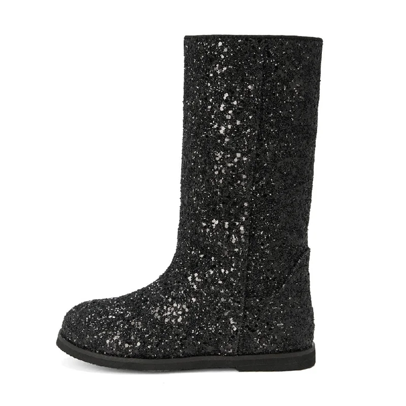 Boots with durable stitching-Ann Glitter Black