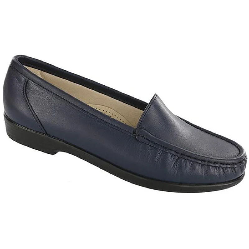 Loafers for preppy style-SAS Simplify Loafer Navy Leather (Women's)